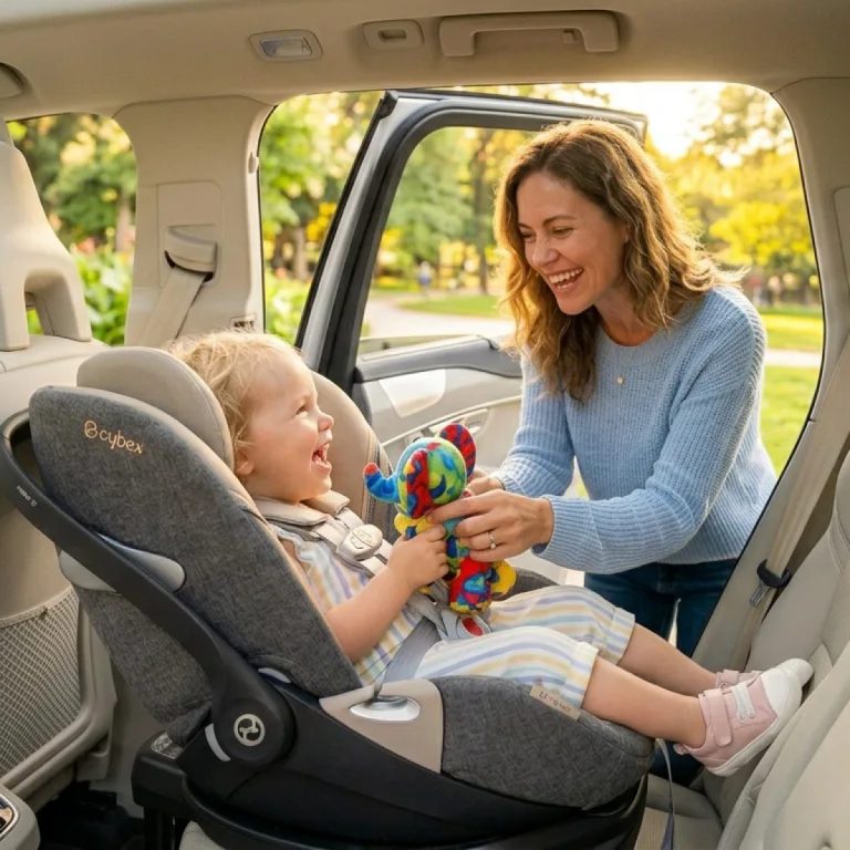Car seats photographed together for a side-by-side safety and fit comparison