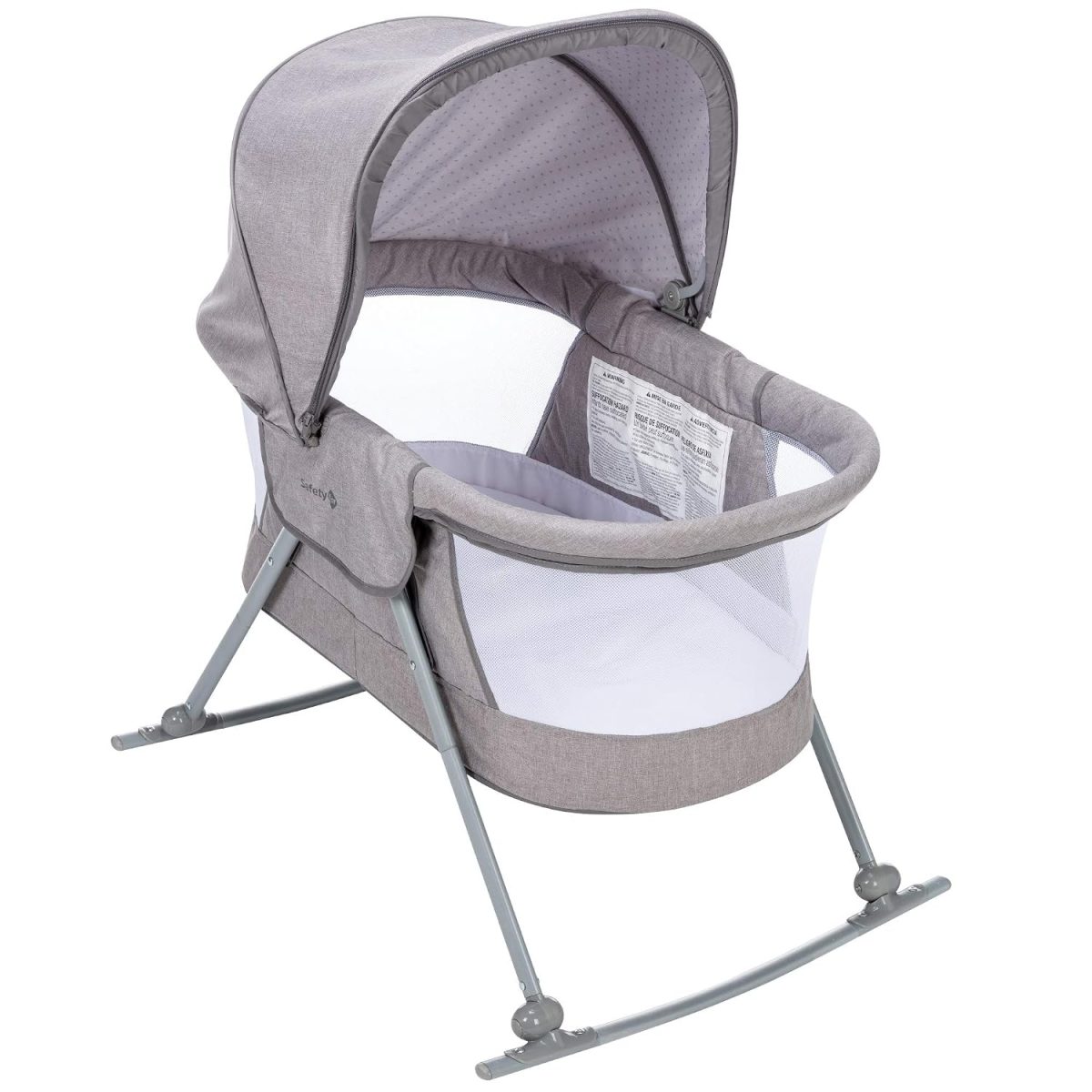 Safety 1st Nap and Go rocking bassinet on a plain white background