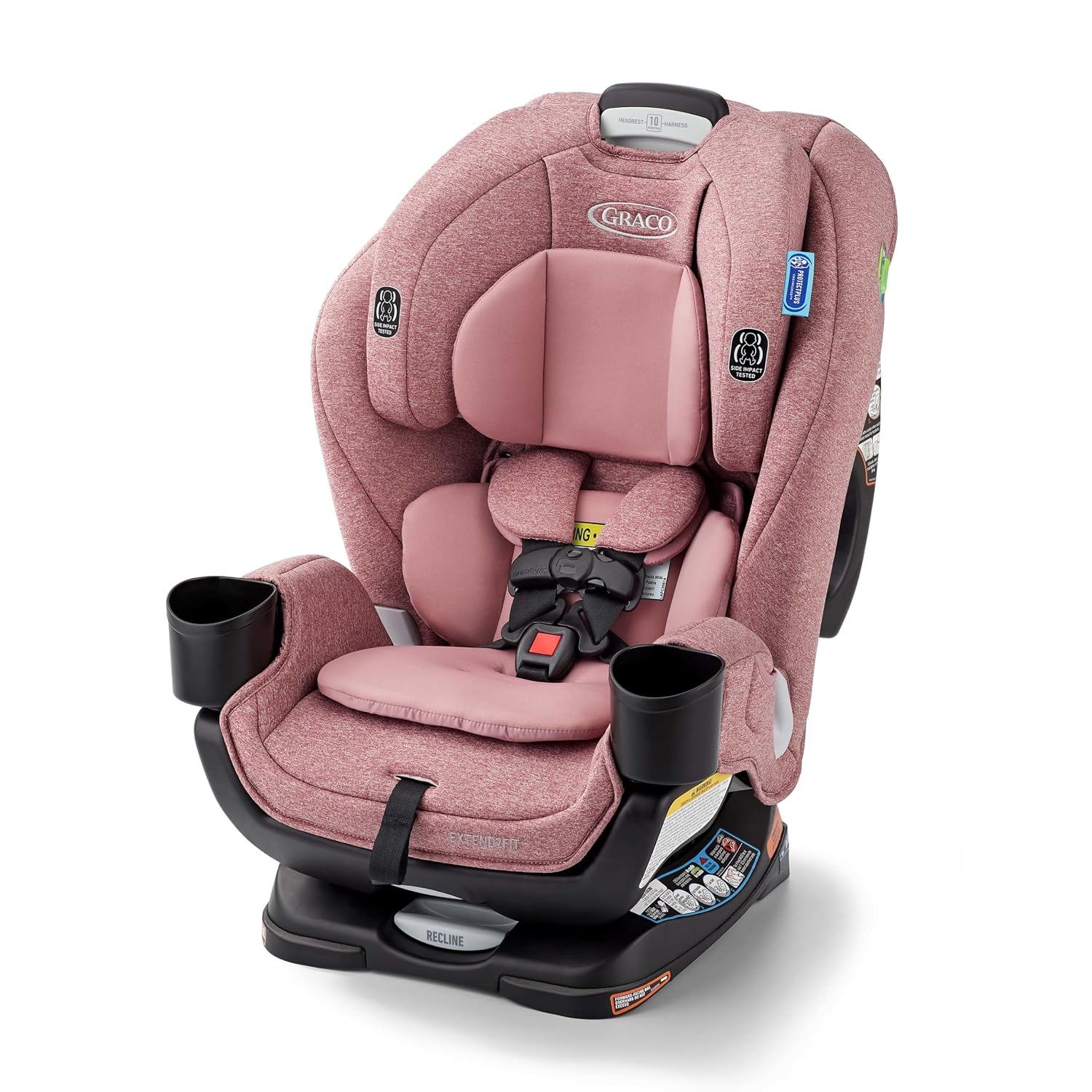 Graco Extend2Fit 3-in-1 — Legroom for one child — not for fitting three in a row.